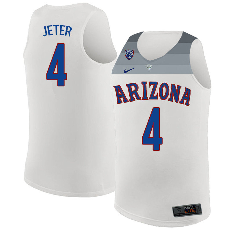2018 Men #4 Chase Jeter Arizona Wildcats College Basketball Jerseys Sale-White